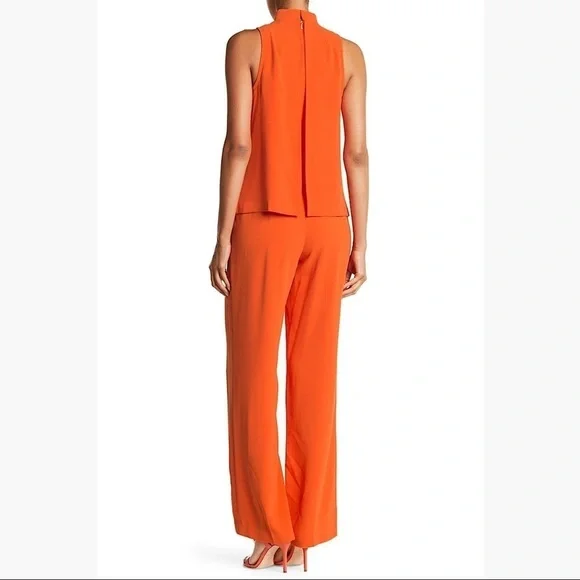 Trina Turk Marisa Sleeveless Crepe Illusion Jumpsuit, Hot Mambo